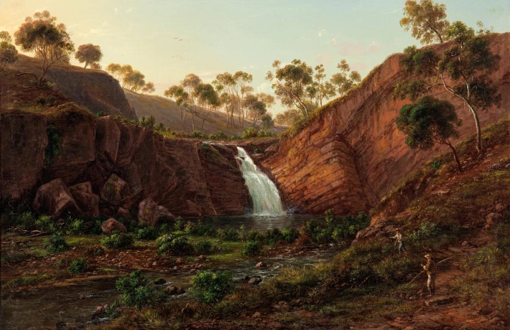 Waterfall on the Clyde River, Tasmania, 1877 - Eugene von Guerard 