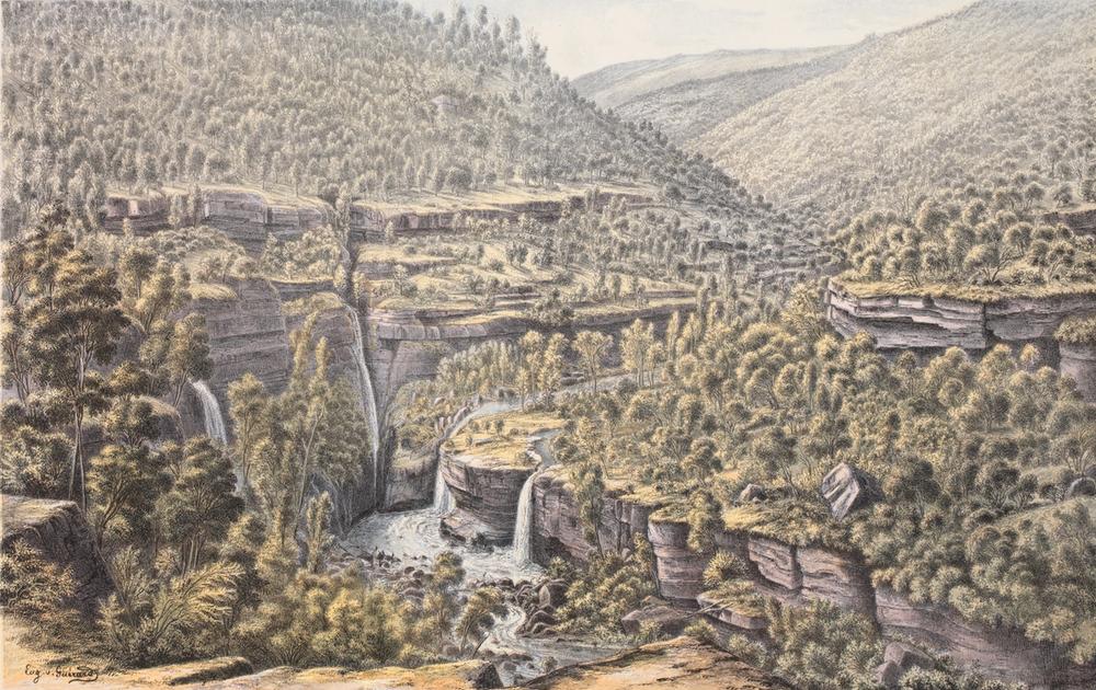 Moroka River Falls (foot of Mt. Kent) Gippsland, 1865 - Eugene von Guerard 