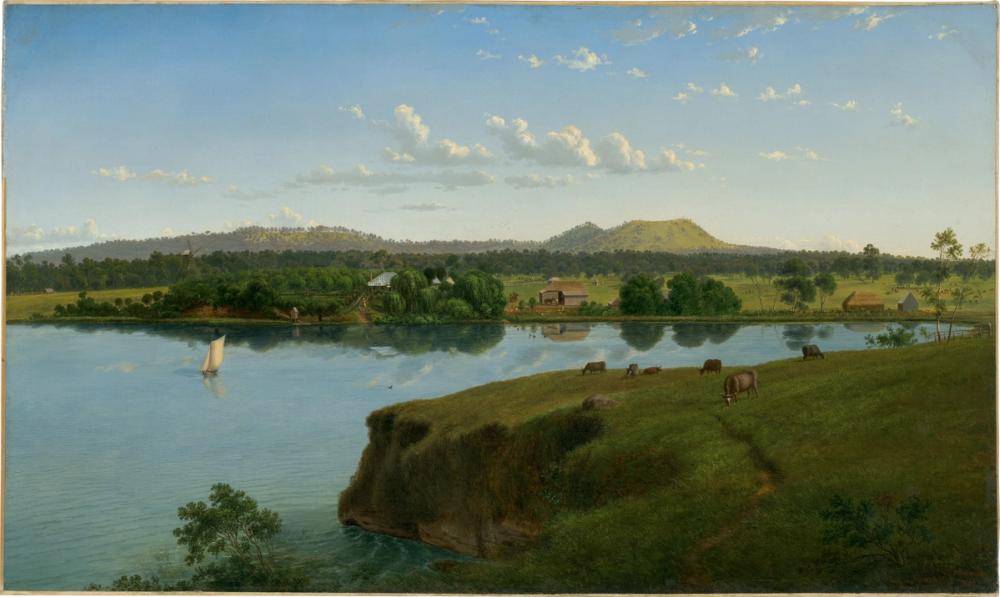 Purrumbete from across the lake, 1858 - Eugene von Guerard