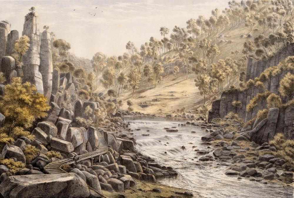 Cataracts of the South Esk, Near Launceston, Tasmania, 1866 - Eugene von Guerard 