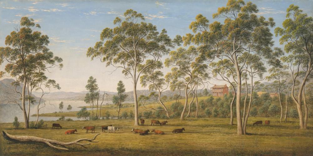 Mr Robinson's house on the Derwent, Van Diemen's Land, 1838 - John Glover