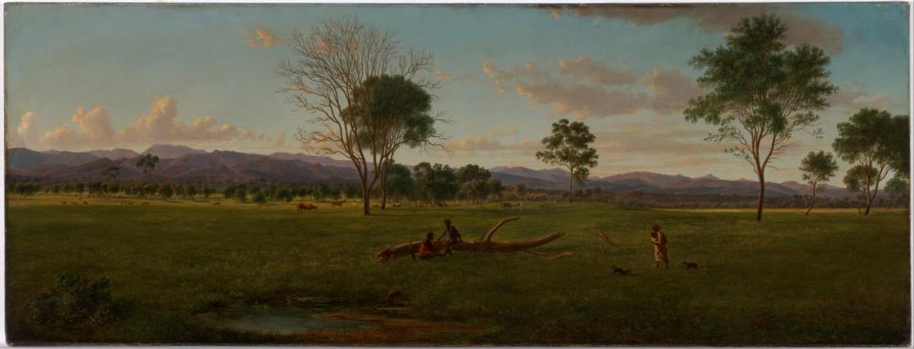 View of the Gippsland Alps, from Bushy Park on the River Avon, 1861 - Eugene von Guerard 