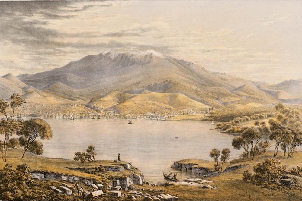 Hobart Town from Kangaroo Point, Tasmania, 1866 - Eugene von Guerard 