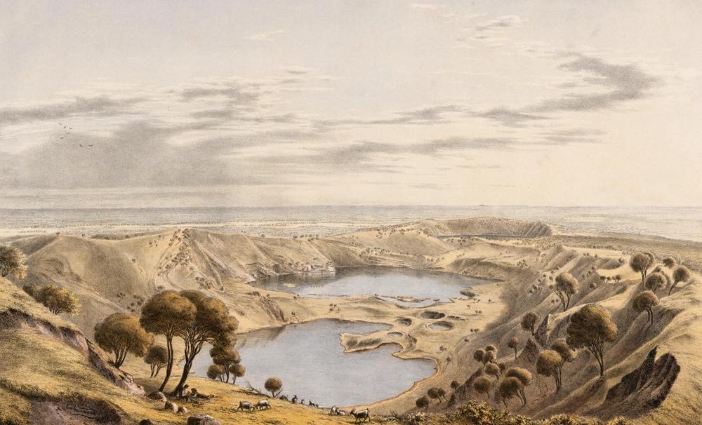 Crater of Mount Gambier, South Australia, 1866 - Eugene von Guerard 