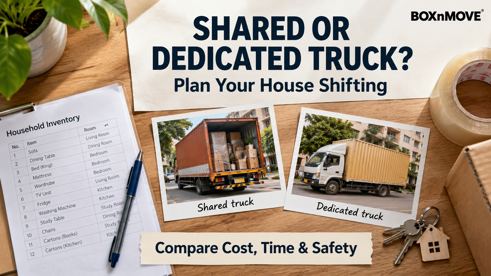 shared truck vs dedicated truck for house shifting