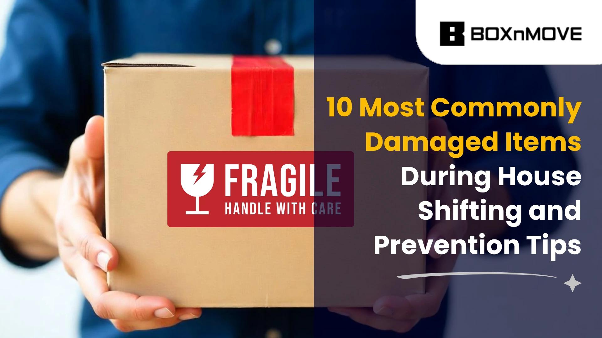 Box showing Fragile Label in Red Box showing Fragile Label in Red