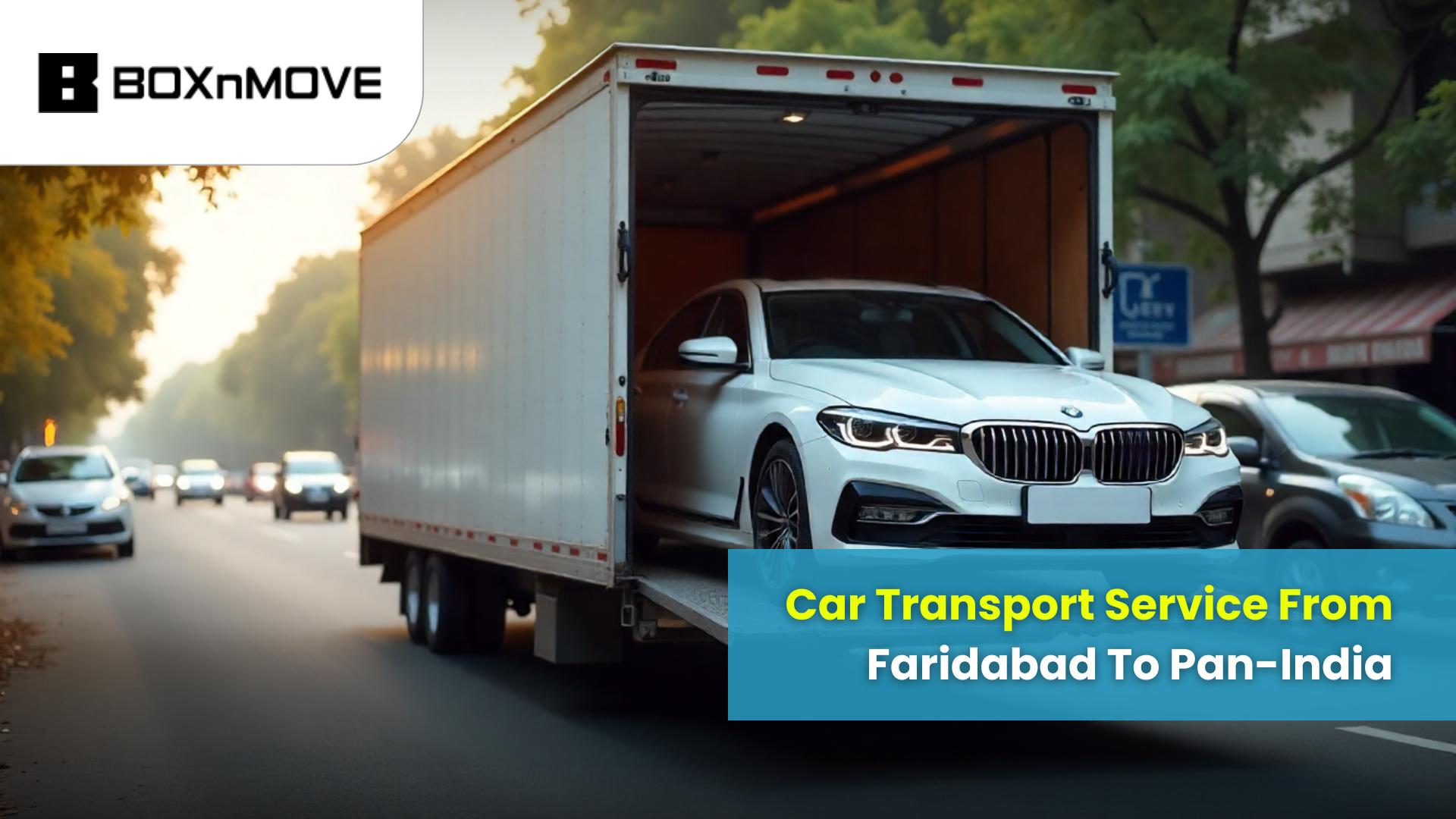 BMW car in truck - ready for transport from Faridabad to Bangalore BMW car in truck - ready for transport from Faridabad to Bangalore