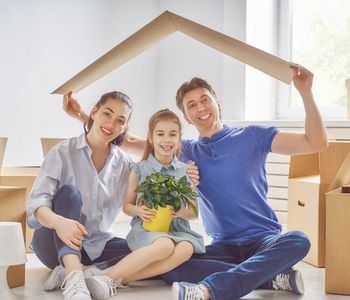 Family in a new house.