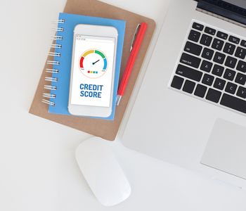 Credit score result flashed in mobile phone.
