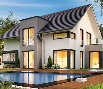 Modern house with a pool.