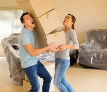 New homebuyers moving into their home.