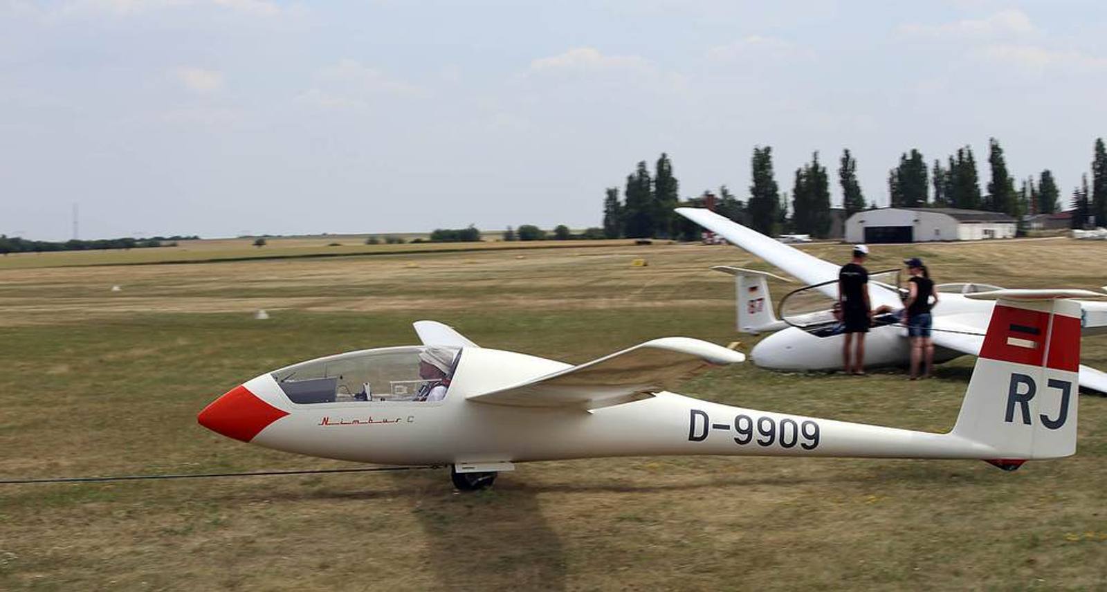 Mehrere Segelflugzeuge nebeneinander