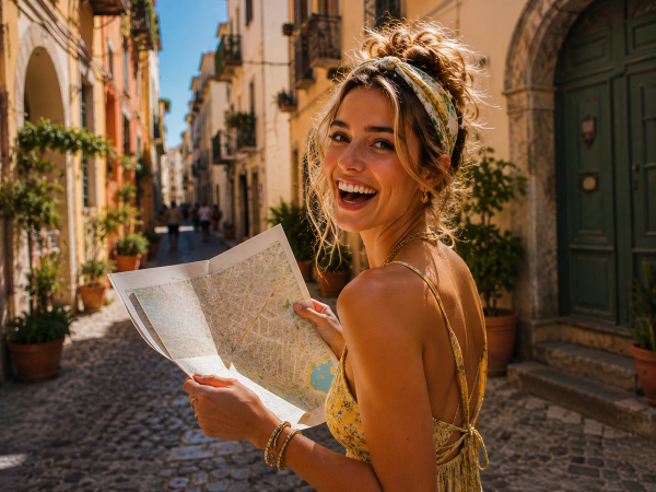 woman enjoying summer outside US