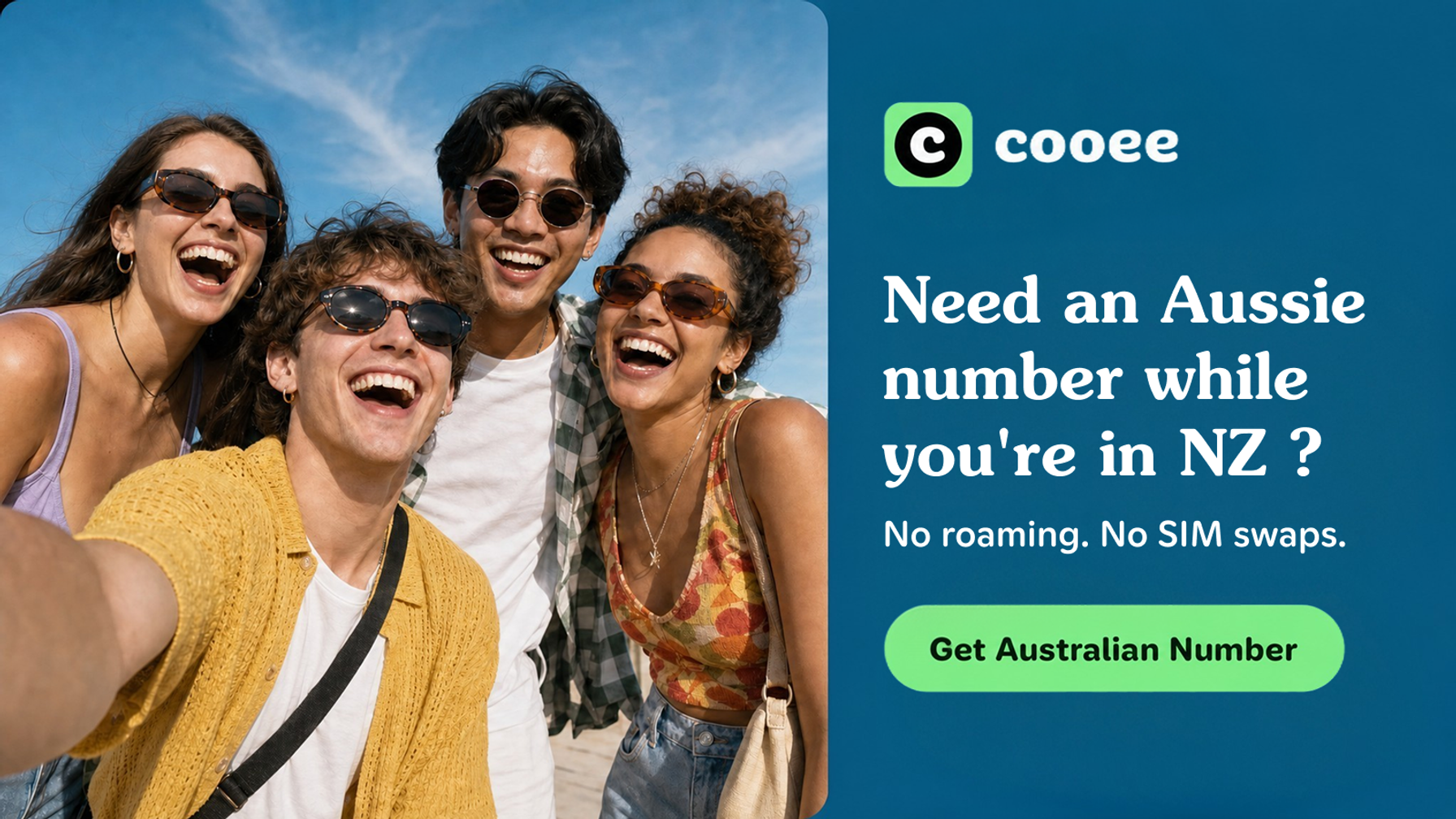 Keep your Australian number in New Zealand with Cooee — no physical SIM