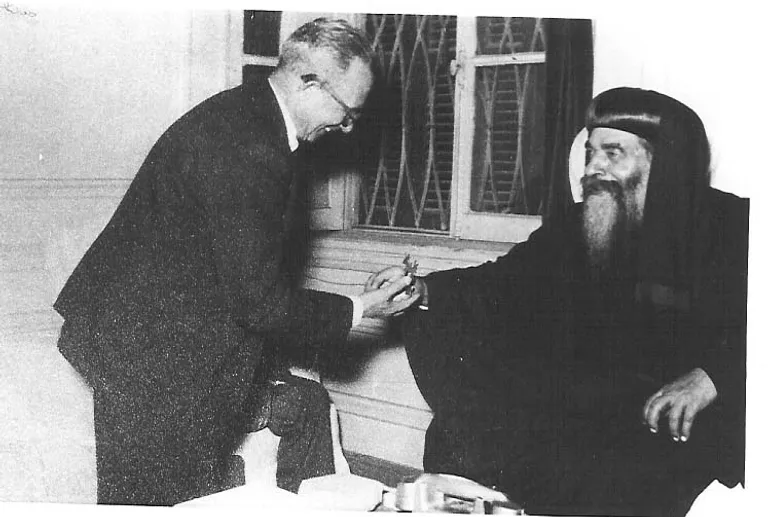 Pope Kyrillos VI with Pahor Labib in the 1960s.