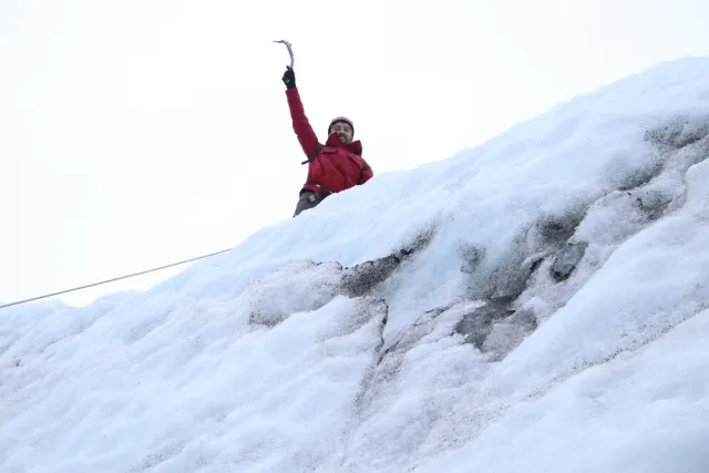 Josué after the ice climb.