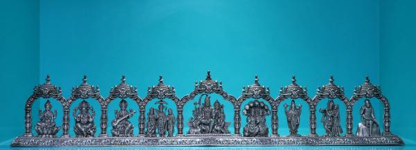 Divine Dashavatara & Sacred Deities Silver Panel