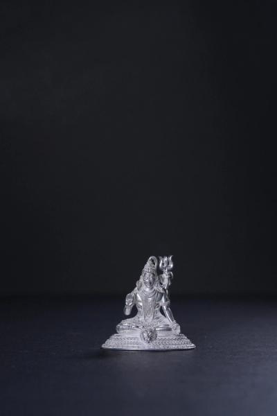 Divine Sri Shiva Seated Silver Idol
