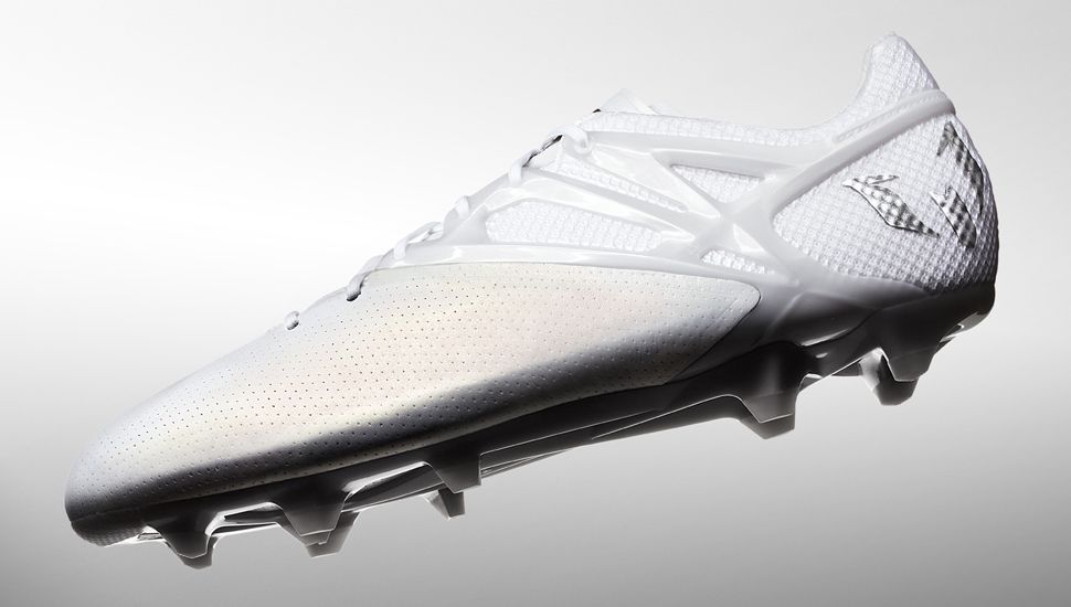 Adidas Messi 15 "Ballon d'Or 2015" Platinum Edition boot, SoccerBible studio product photography