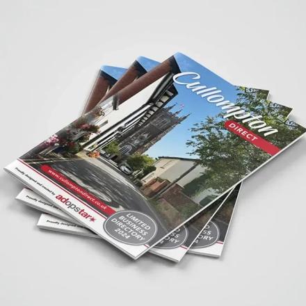 Cullompton Direct booklet, with tree and house on the front cover. 