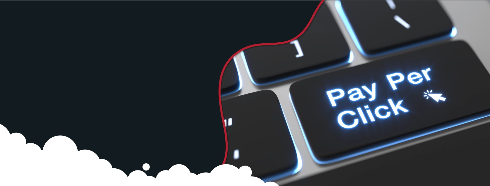 Keyboard with a button that reads pay per click to showcase PPC.