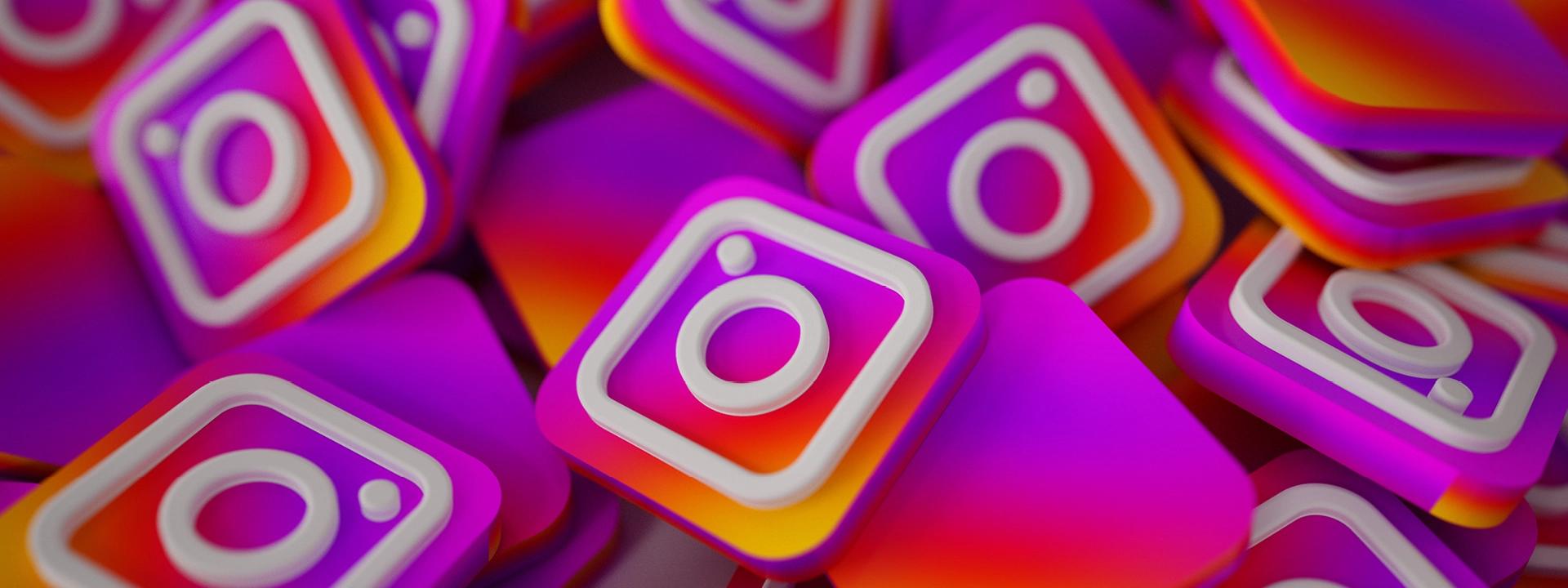 Image with instagram logo on keyboard buttons