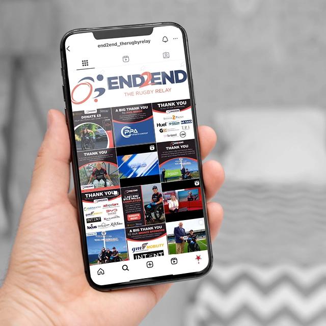 iPhone featuring End-2 End Instagram feed