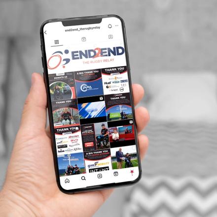 iPhone featuring End-2 End Instagram feed