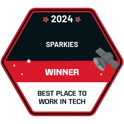 Winner's award for Best Place to work in Tech from the Sparkies