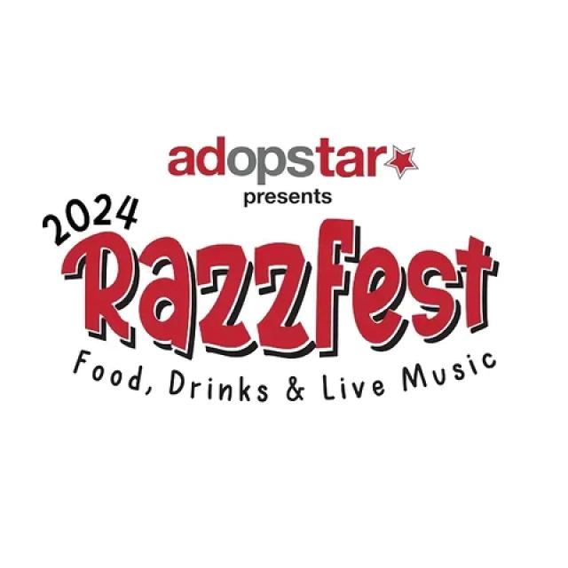 2024 white 'RazzFest' logo, with red text