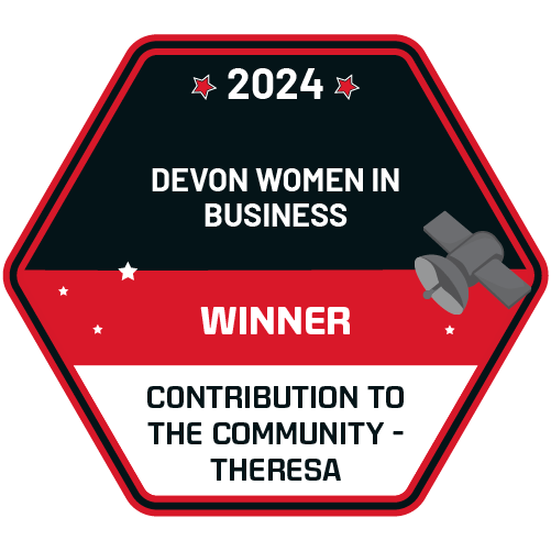 Winner's award for Contribution to the Community from Devon Women In Business 2024