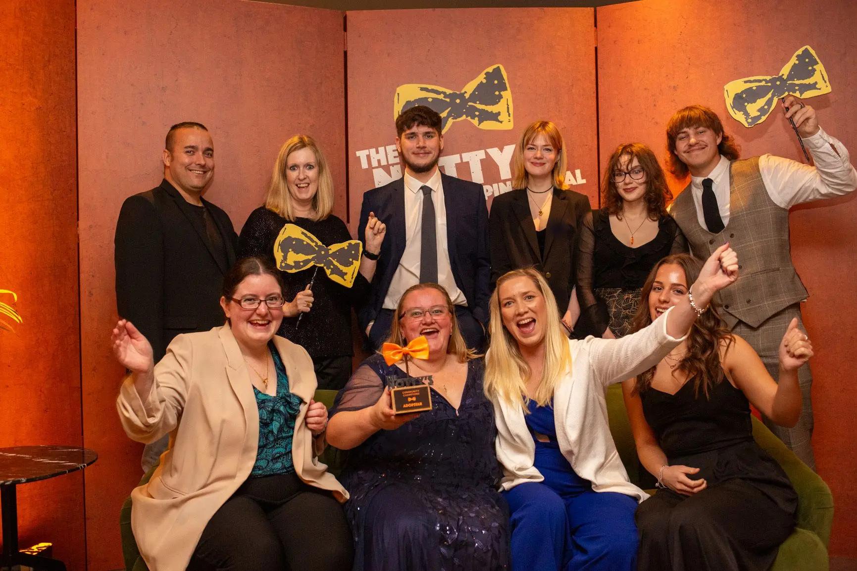 Adopstar Team at the Notty Awards 2023, won the Community Champions Award