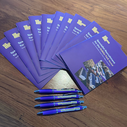 HPL Recruitment brochure and pens