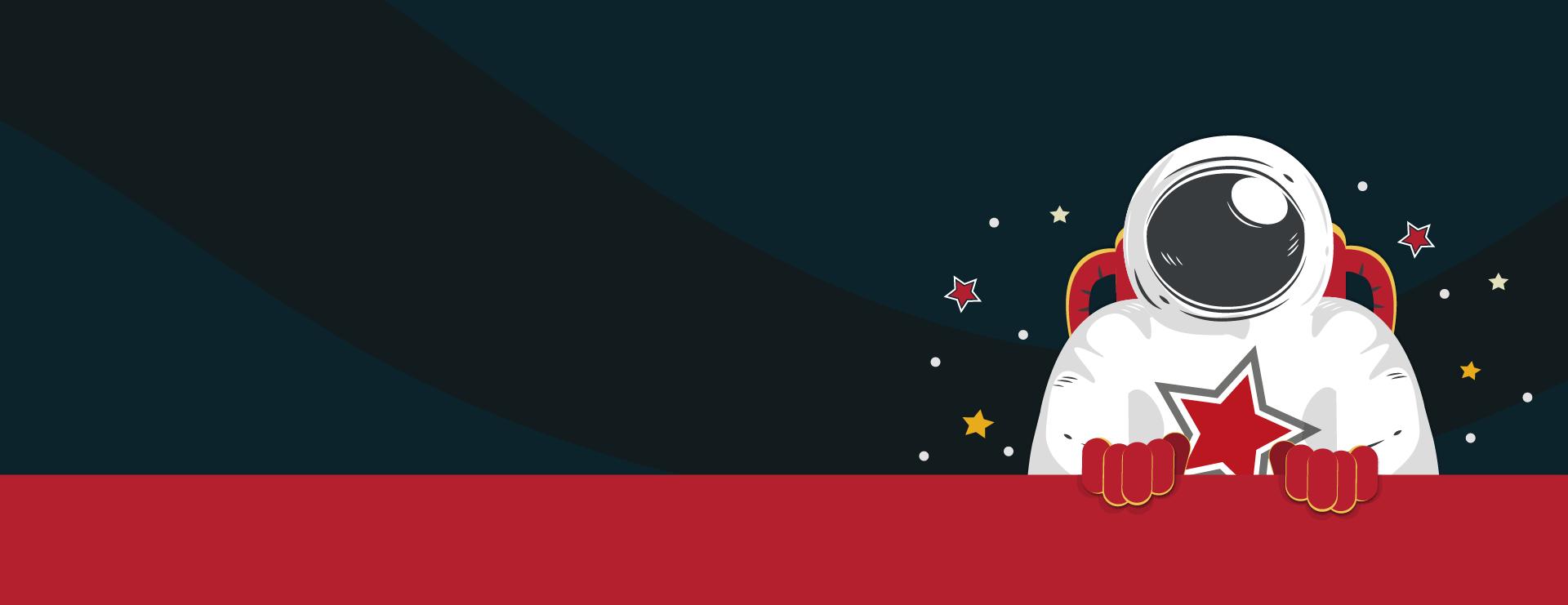 rocket on a red background