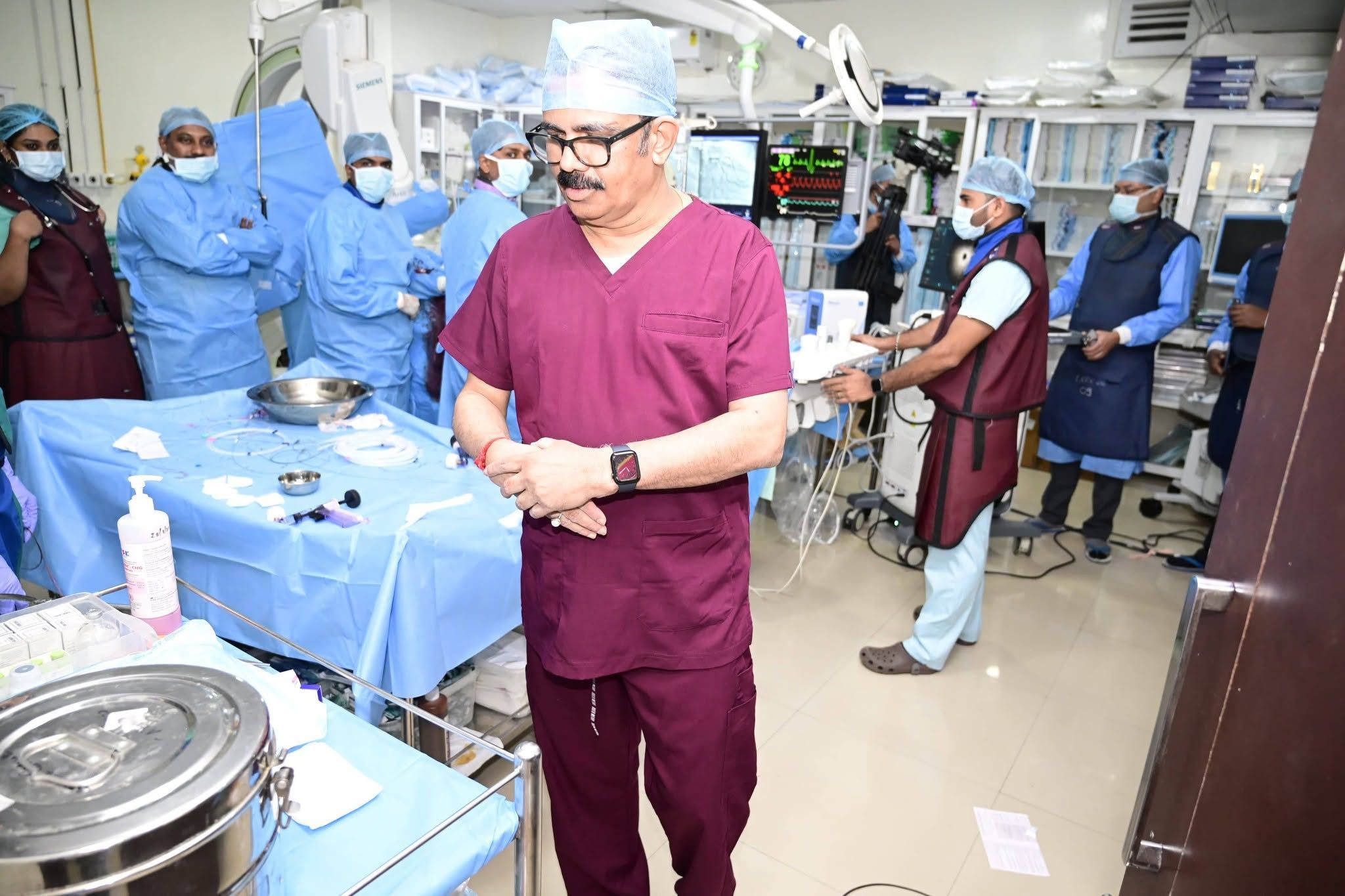Doctor with colleagues in a clinical setting