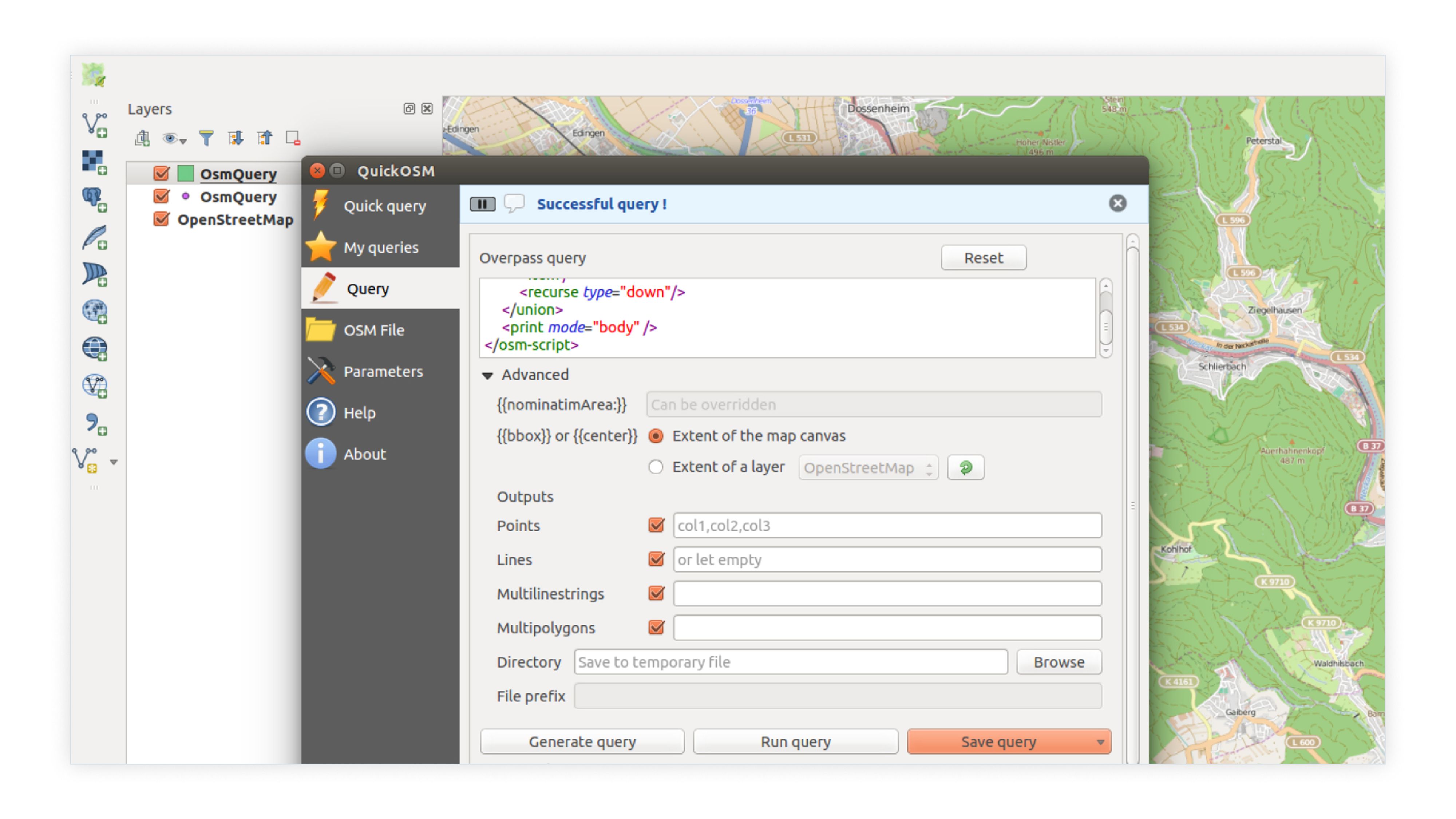 QuickOSM in QGIS