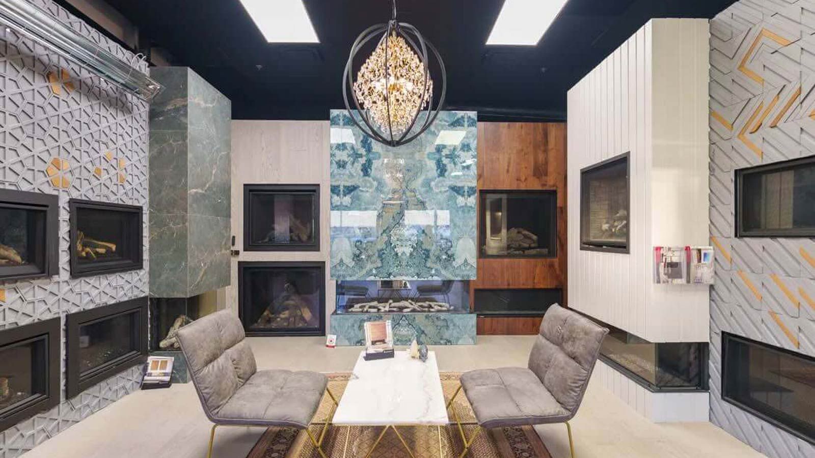 Modern Direct Air System showroom in Markham with diverse designs and seating area.