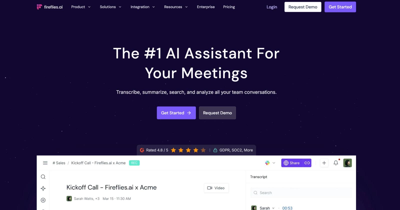 Fireflies: AI assistant for meetings