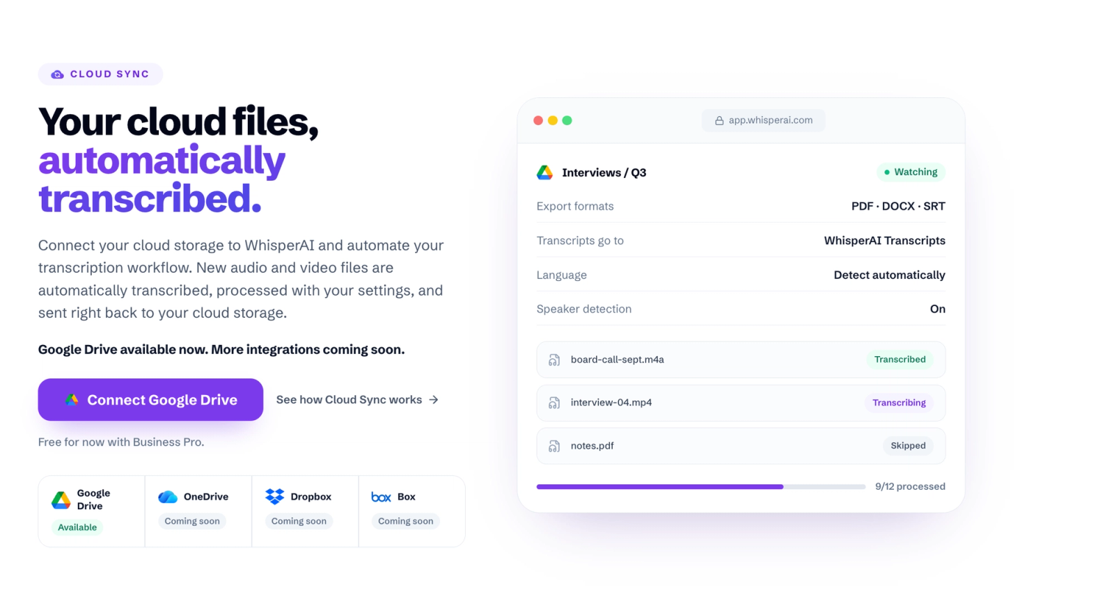 Cloud Sync WhisperAI