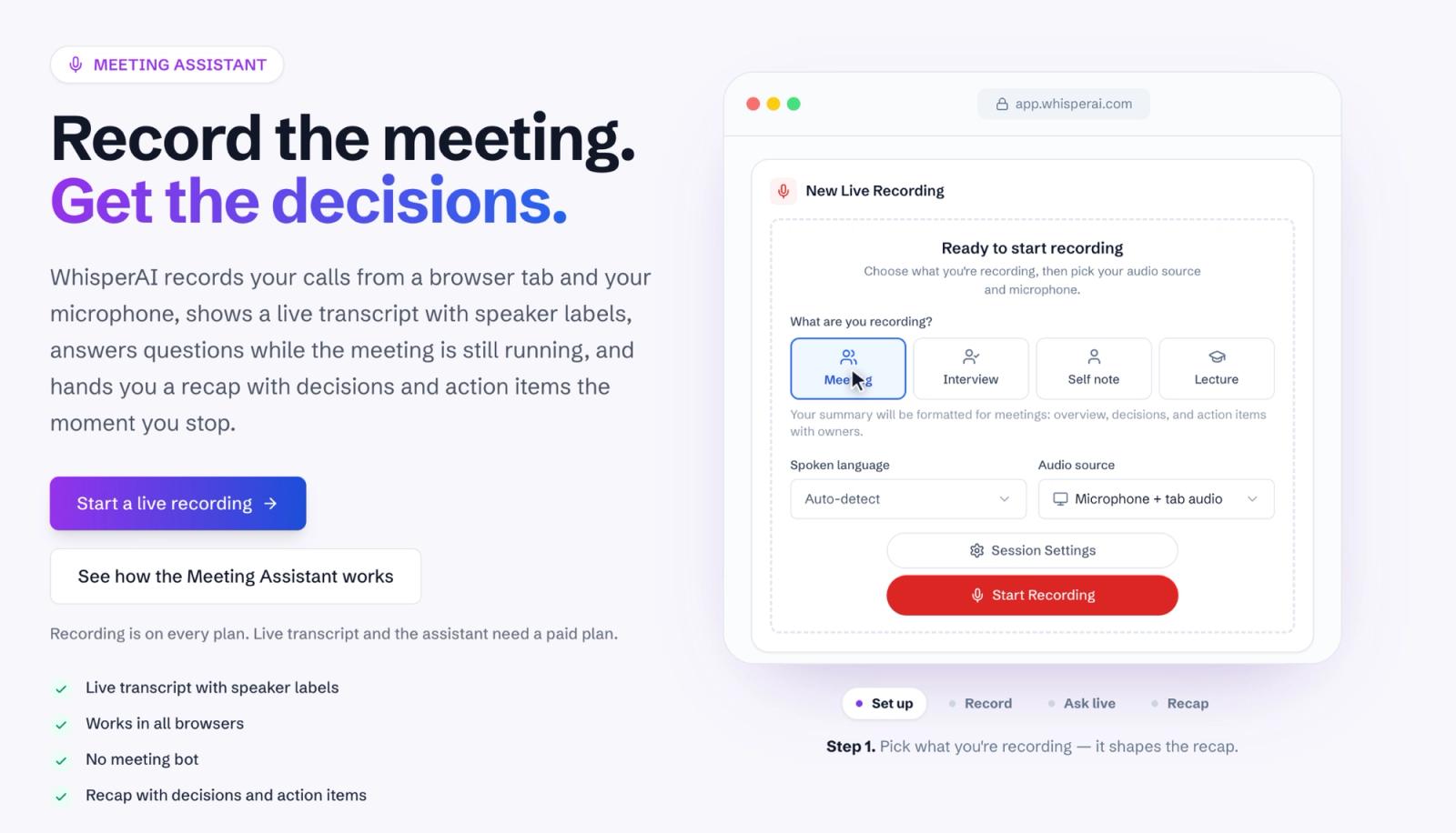 WhisperAI Meeting Assistant