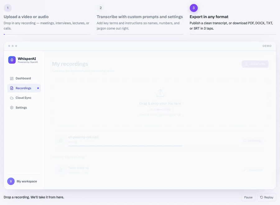 Steps to transcribe Zoom meetings with WhisperAI