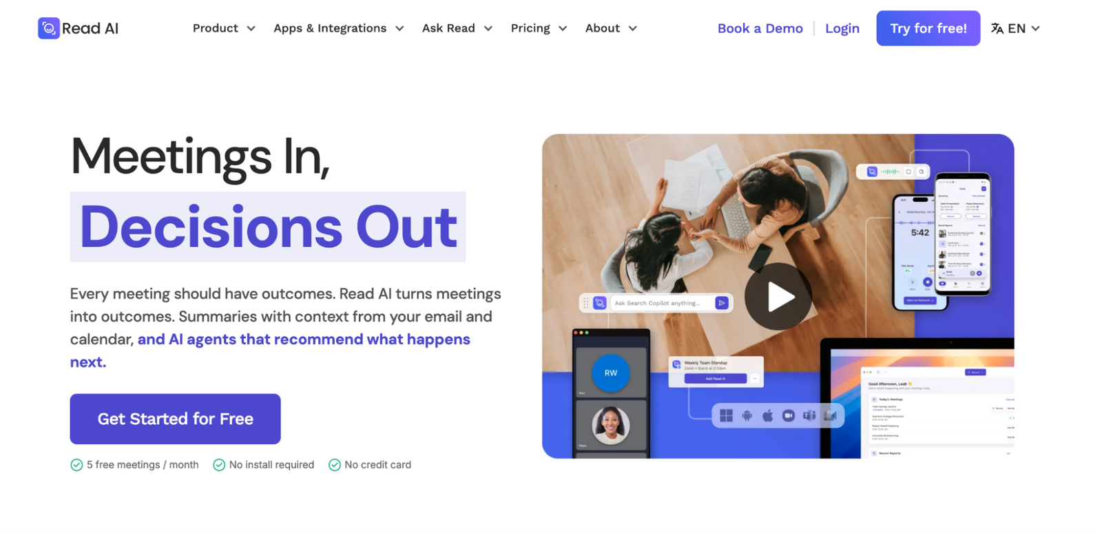 Read AI homepage