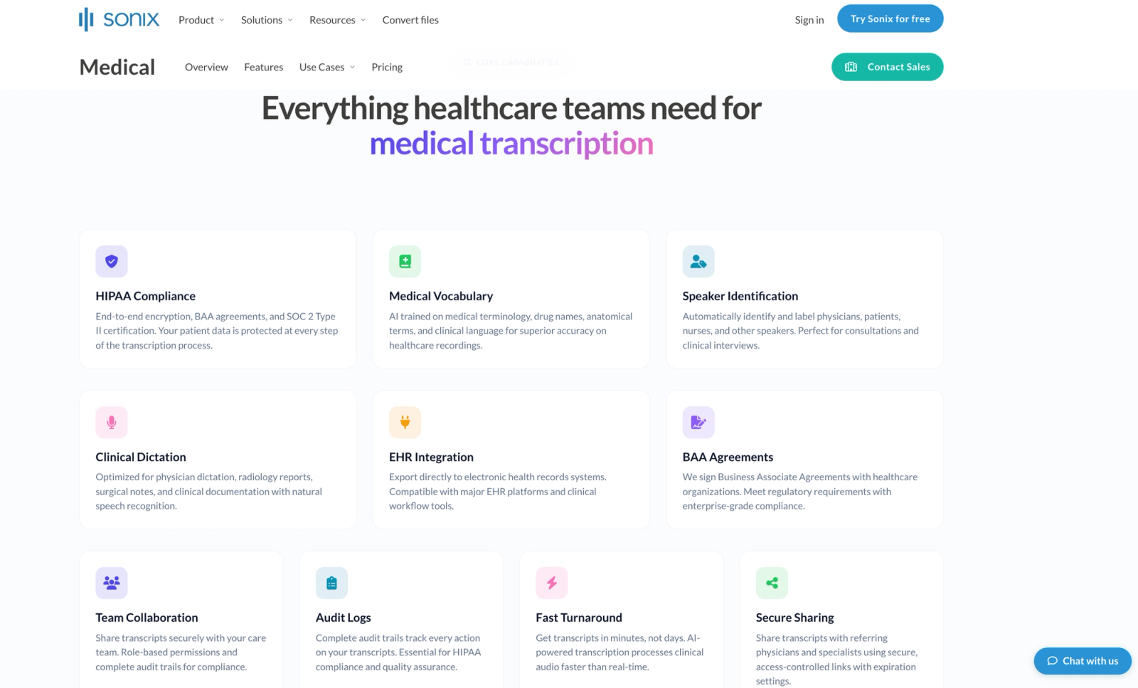 Sonix best for medical transcription