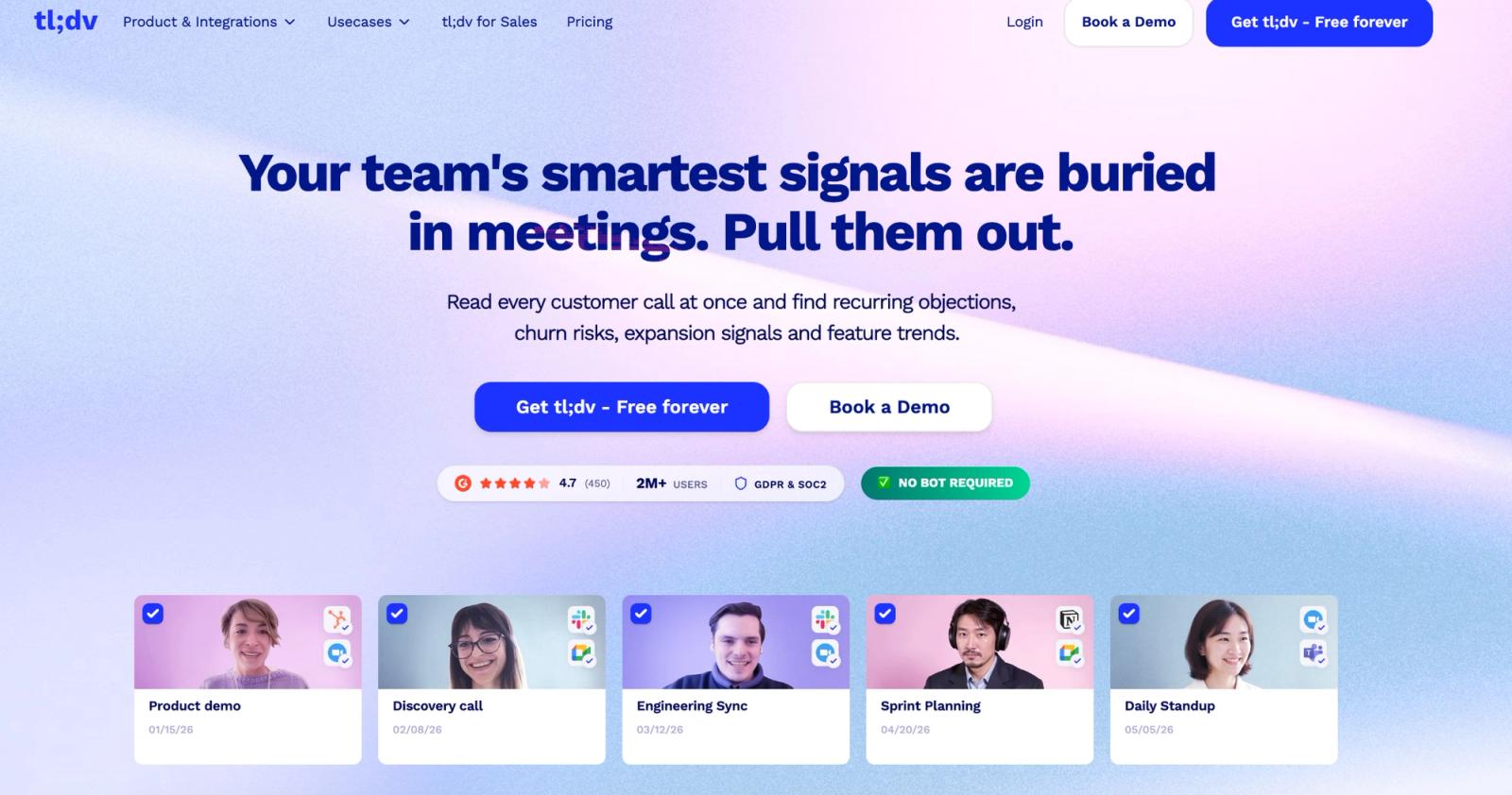 tl;dv: AI meeting recording and transcription software