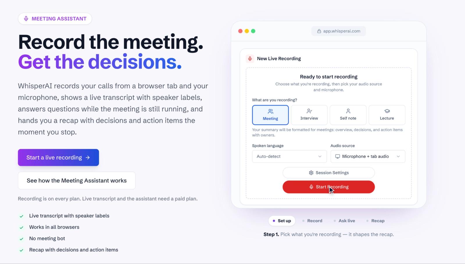 WhisperAI Meeting Assistant