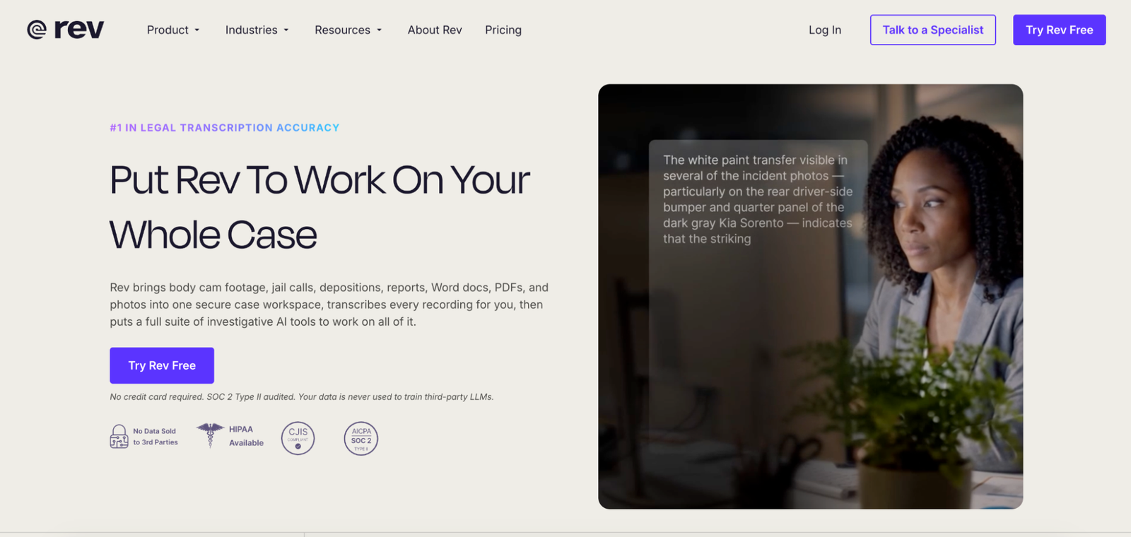 Rev homepage