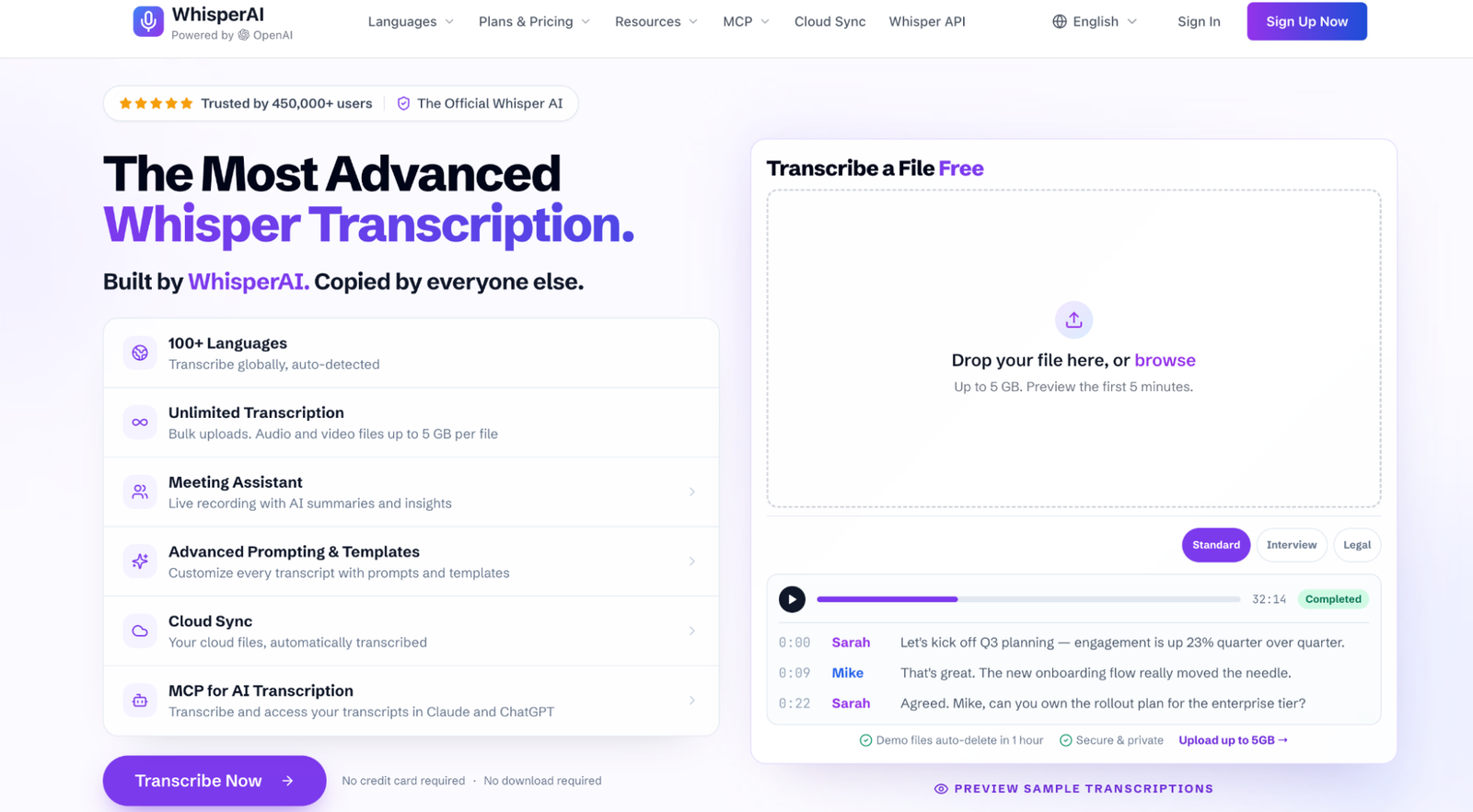 WhisperAI: Best Otter.ai alternative for transcribing files and interviews