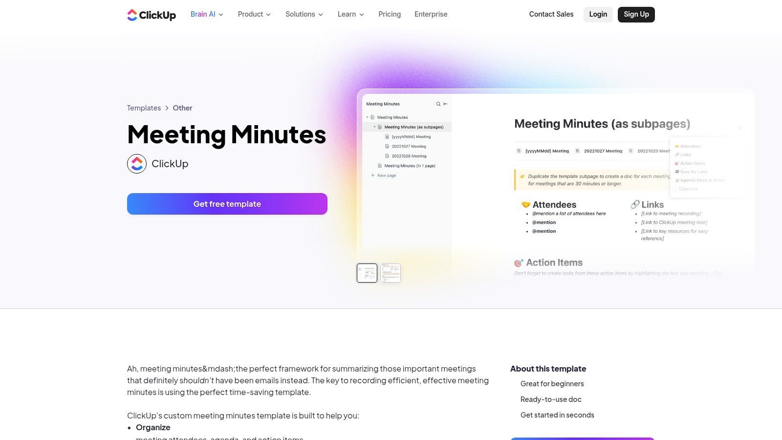 ClickUp Templates (Meeting Minutes)