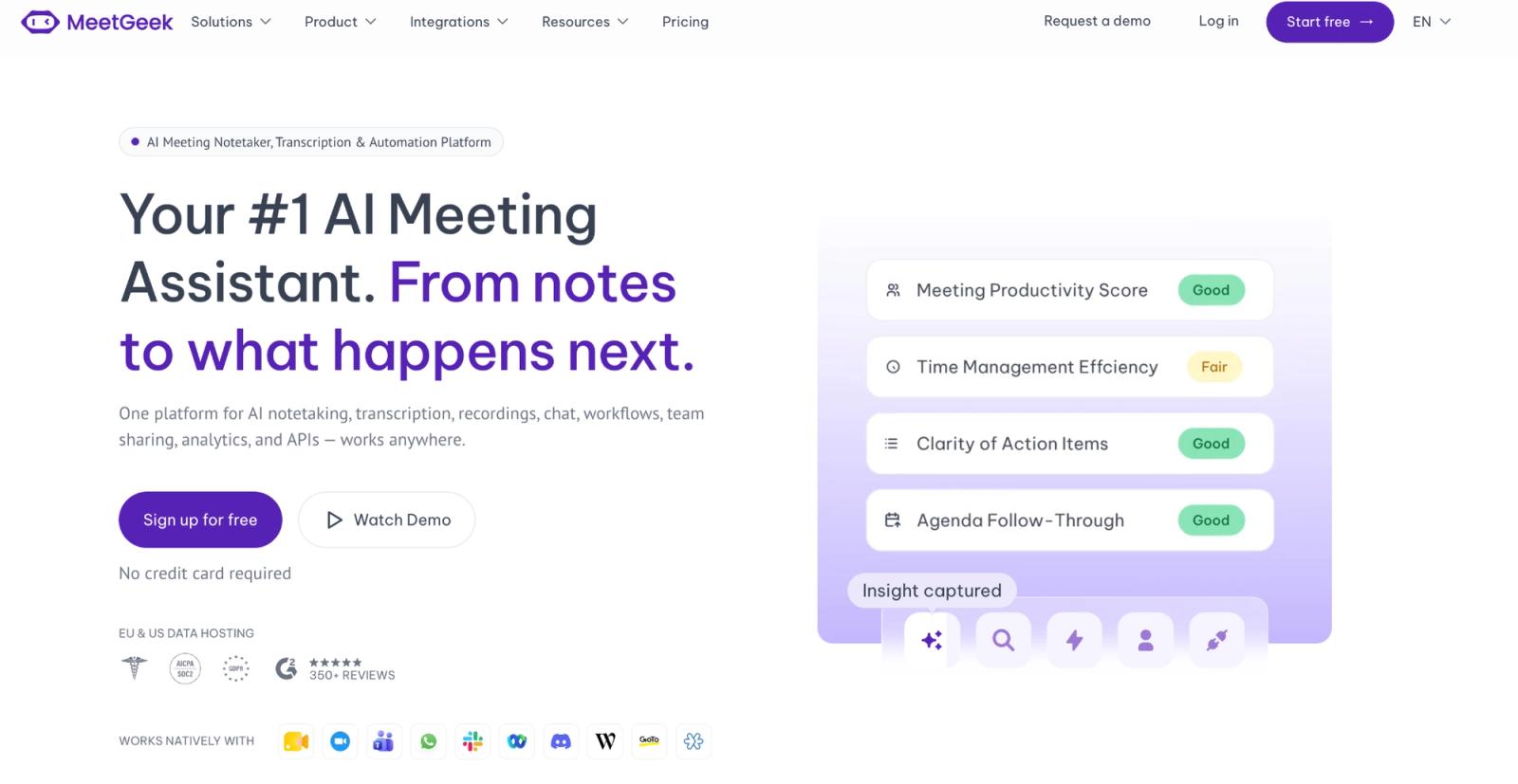 MeetGeek meeting intelligence platform