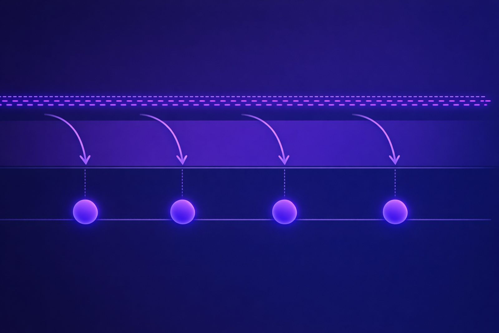 Timeline diagram showing transcript words arriving immediately while speaker attribution markers lag behind, appearing only at the end of each processing chunk.